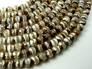 Tibetan Agate Beads, 8mm Faceted Round Beads, 12.5 Inch-Agate: Round & Faceted-BeadDirect