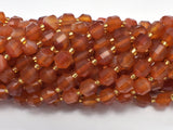 Carnelian Beads, 6mm Faceted Prism Double Point Cut-Gems: Round & Faceted-BeadDirect