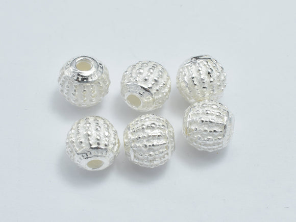 2pcs 925 Sterling Silver Beads, 5.5mm Round Beads-Metal Findings & Charms-BeadDirect
