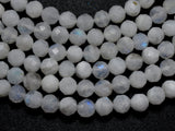White Moonstone Beads, 4mm Micro Faceted-Gems: Round & Faceted-BeadDirect