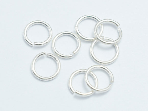 10pcs 925 Sterling Silver Opened Jump Ring, 8mm-BeadDirect