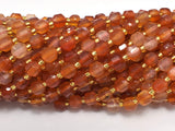 Carnelian Beads, 6mm Faceted Prism Double Point Cut-Gems: Round & Faceted-BeadDirect