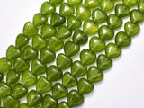 Jade - Green 12mm Heart Beads-BeadDirect