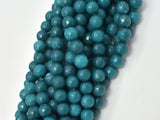 Jade Beads, Peacock Green, 8mm Faceted Round-Gems: Round & Faceted-BeadDirect