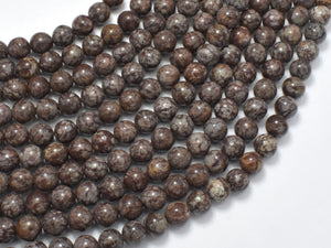 Brown Snowflake Obsidian Beads, Round, 6mm (6.5 mm)-BeadDirect