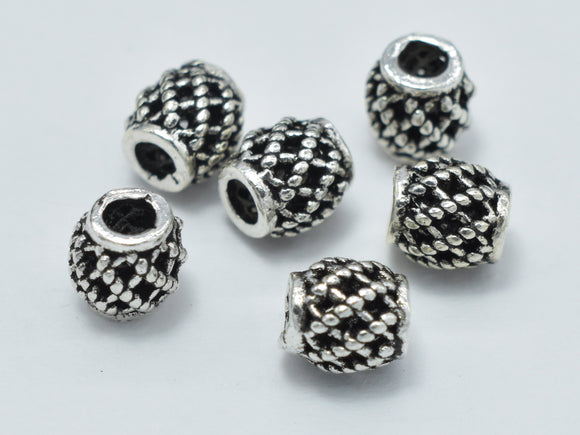 10pcs 925 Sterling Silver Beads, Drum Beads, Spacer Beads, 4x4.5mm-Metal Findings & Charms-BeadDirect