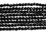 Black Onyx Beads, Faceted Round, 4mm-Gems: Round & Faceted-BeadDirect