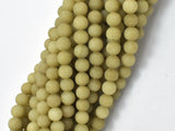 Matte Jade Beads, Olive Green, 6mm (6.5mm)-Gems: Round & Faceted-BeadDirect