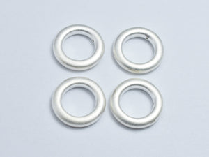 2pcs Matte 925 Sterling Silver Ring, 13mm-BeadDirect