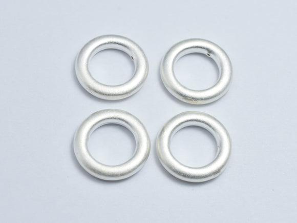 2pcs Matte 925 Sterling Silver Ring, 13mm-BeadDirect