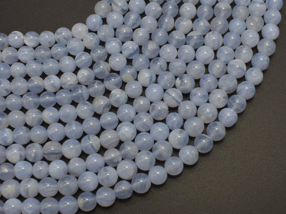 Blue Chalcedony Beads, Blue Lace Agate Beads, 6mm Round Beads-BeadDirect
