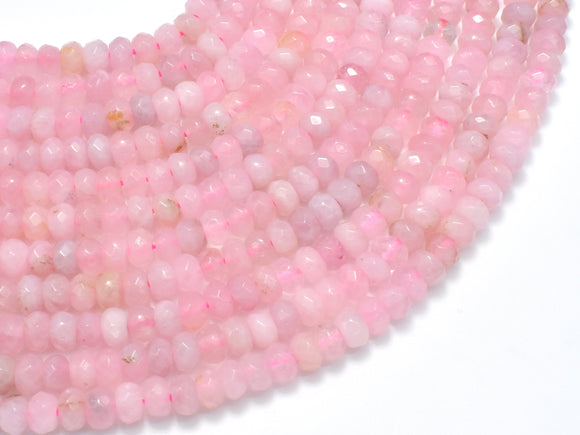 Madagascar Rose Quartz Beads, 4x6mm (3.5x5.5mm) Faceted Rondelle-Gems:Assorted Shape-BeadDirect