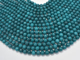Jade Beads, Peacock Green, 8mm Faceted Round-Gems: Round & Faceted-BeadDirect