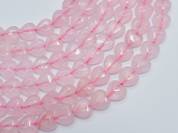Rose Quartz 10mm Heart Beads, 15 Inch
