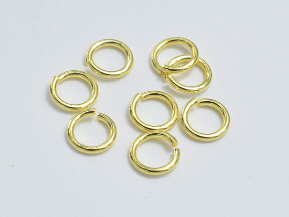 50pcs 24K Gold Vermeil Open Jump Ring, 925 Sterling Silver Open Jump Ring, 4mm-Metal Findings & Charms-BeadDirect