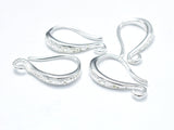 10pcs Earing Hooks, Fishhook, Silver Plated, 9x15mm, Hole 1.5mm-Metal Findings & Charms-BeadDirect