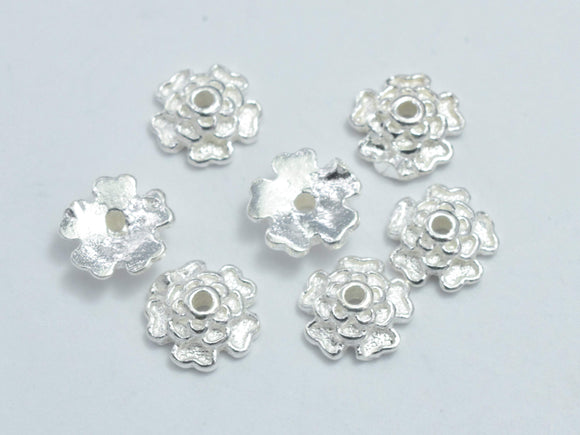 10pcs 925 Sterling Silver Bead Caps, 5.2x1.8mm Flower Bead Caps-Metal Findings & Charms-BeadDirect