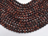 Red Tiger Eye, Faceted Round, 8mm Beads-BeadDirect