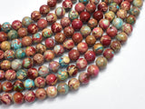 Impression Jasper-Red & Blue 8mm Round-BeadDirect