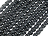 Matte Black Onyx Beads, 6mm Round Beads-with polished line-Gems: Round & Faceted-BeadDirect