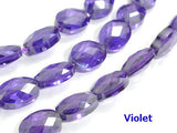 CZ beads, Faceted Oval, 6x8mm-Cubic Zirconia-BeadDirect