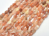Sunstone, 6x8mm, Nugget Beads, 15.5 Inch-BeadDirect