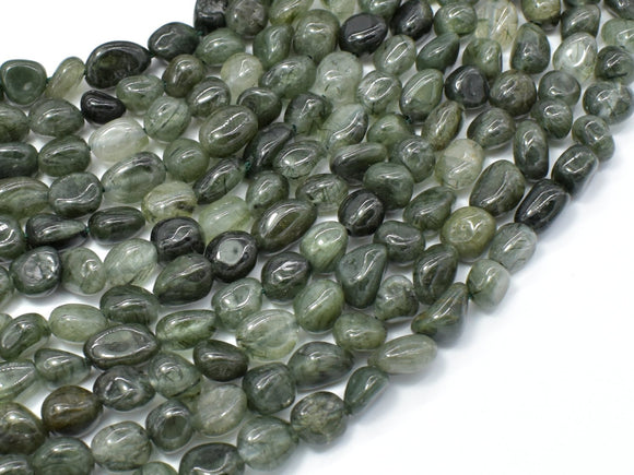 Green Rutilated Quartz Beads, Approx 6x8mm Nugget Beads-Gems: Nugget,Chips,Drop-BeadDirect