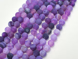 Frosted Matte Agate Beads- Purple, 7.8mm, Round Beads-Gems: Round & Faceted-BeadDirect