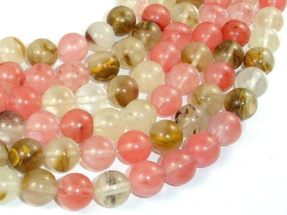 Fire Cherry Quartz Beads, 12mm, Round Beads-Gems: Round & Faceted-BeadDirect