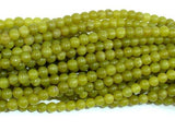 Olive Jade Beads, 4mm Round Beads-Gems: Round & Faceted-BeadDirect
