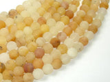 Matte Yellow Jade, 8mm Round Beads-Gems: Round & Faceted-BeadDirect