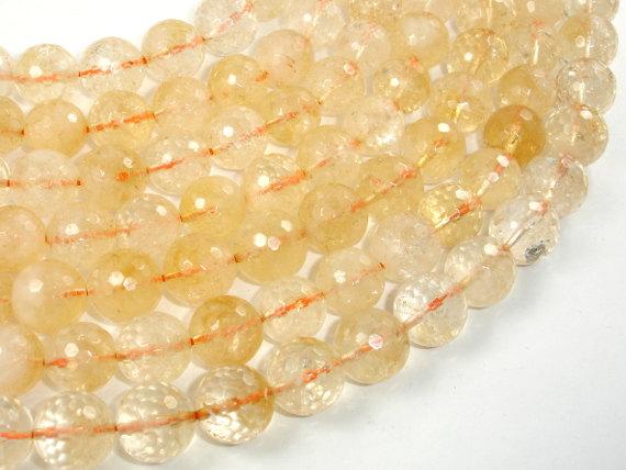 Genuine Citrine Beads, 12mm Faceted Round Beads-Gems: Round & Faceted-BeadDirect
