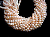 Fresh Water Pearl Beads, Peach, Potato 6.5-8mm-Pearls & Glass-BeadDirect