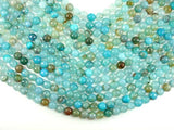 Light Blue Dragon Vein Agate Beads, 8mm Faceted Round-Agate: Round & Faceted-BeadDirect