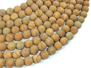 Matte Wood Jasper Beads, 10mm, Round Beads-Gems: Round & Faceted-BeadDirect