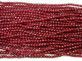 Ruby Jade Beads, 4mm Faceted Round Beads-Gems: Round & Faceted-BeadDirect