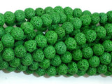 Green Lava Beads, Round, 8mm-Gems: Round & Faceted-BeadDirect