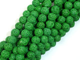 Green Lava Beads, Round, 8mm-Gems: Round & Faceted-BeadDirect