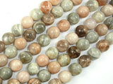 Peach / Gray Mix Moonstone, 12mm Round Beads,-Gems: Round & Faceted-BeadDirect