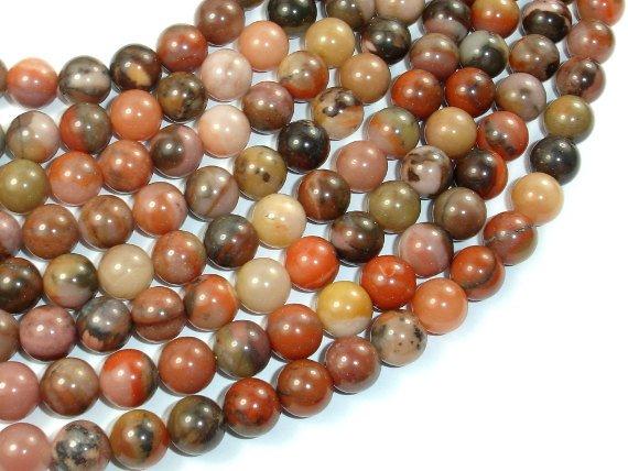 Orange River Jasper, 8mm Round Beads-Gems: Round & Faceted-BeadDirect