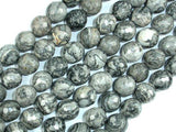 Gray Picture Jasper Beads, 10mm Faceted Round Beads-Gems: Round & Faceted-BeadDirect