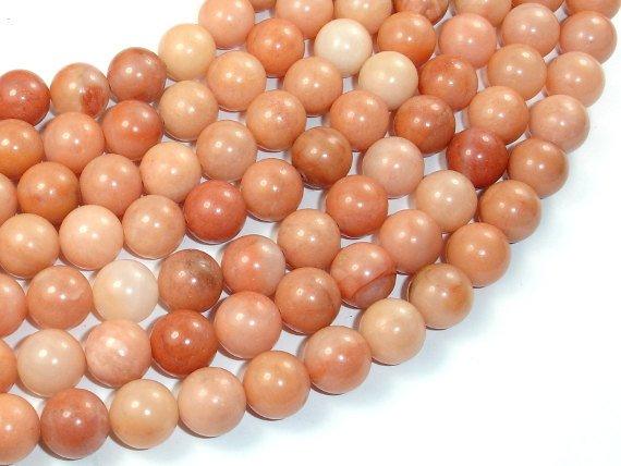 Pink Aventurine Beads, 10mm Round Beads-Gems: Round & Faceted-BeadDirect