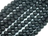 Matte Black Stone, 8mm Round Beads-Gems: Round & Faceted-BeadDirect
