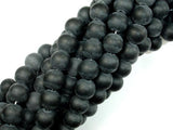 Matte Black Stone, 10mm Round Beads-Gems: Round & Faceted-BeadDirect