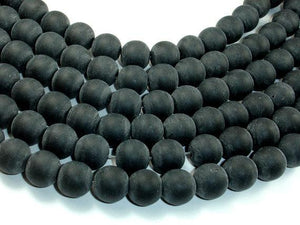 Matte Black Stone, 12mm Round Beads-Gems: Round & Faceted-BeadDirect