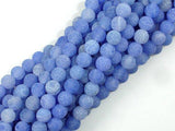 Frosted Matte Agate - Blue, 6mm Round Beads-Agate: Round & Faceted-BeadDirect