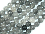 Gray Quartz Beads, 10mm Faceted Round Beads-Gems: Round & Faceted-BeadDirect