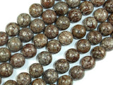Brown Snowflake Obsidian Beads, 12mm Round Beads-Gems: Round & Faceted-BeadDirect