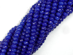 Dark Blue Jade, Approx 4 x 6mm Faceted Rondelle-Gems:Assorted Shape-BeadDirect