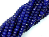 Dark Blue Jade, Approx 5x8mm Faceted Rondelle-Gems:Assorted Shape-BeadDirect